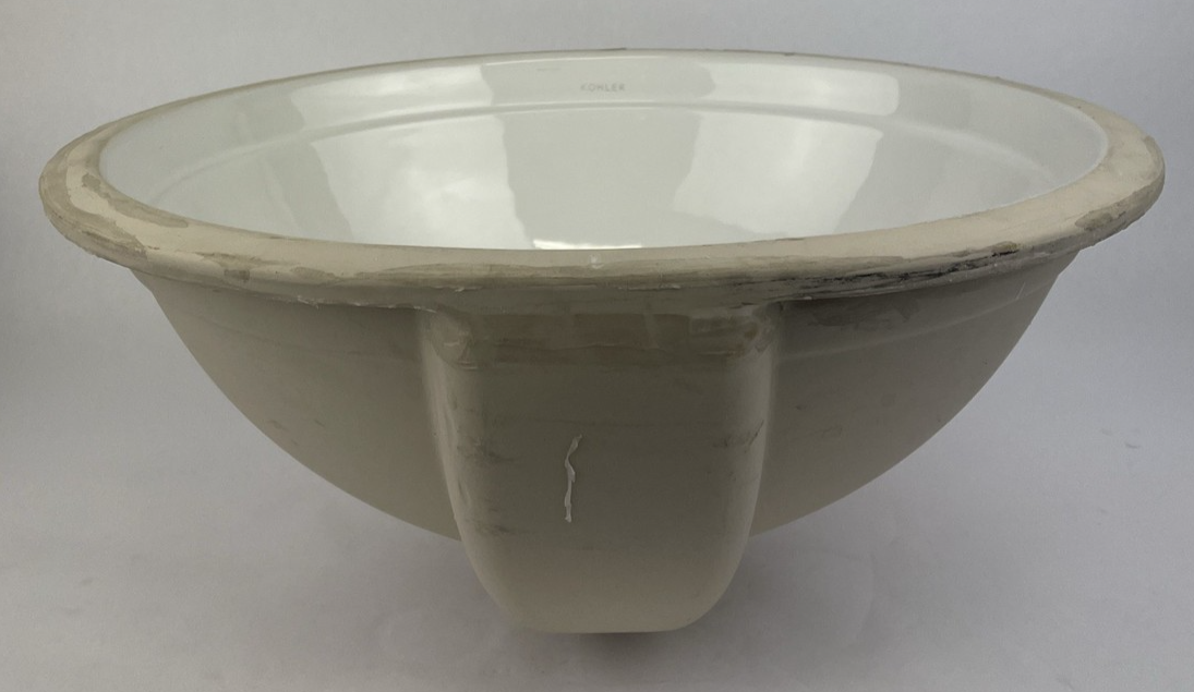Kohler K-2319AA Bancroft glossy white oval undermount bathroom basin sink