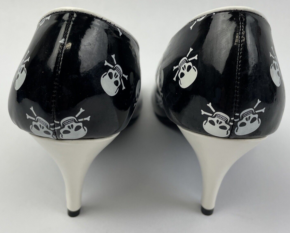 FUNTASMA by PLEASER WHT SKULL Open Toe High Heels Goth/Punk/Cosplay Size 8 US
