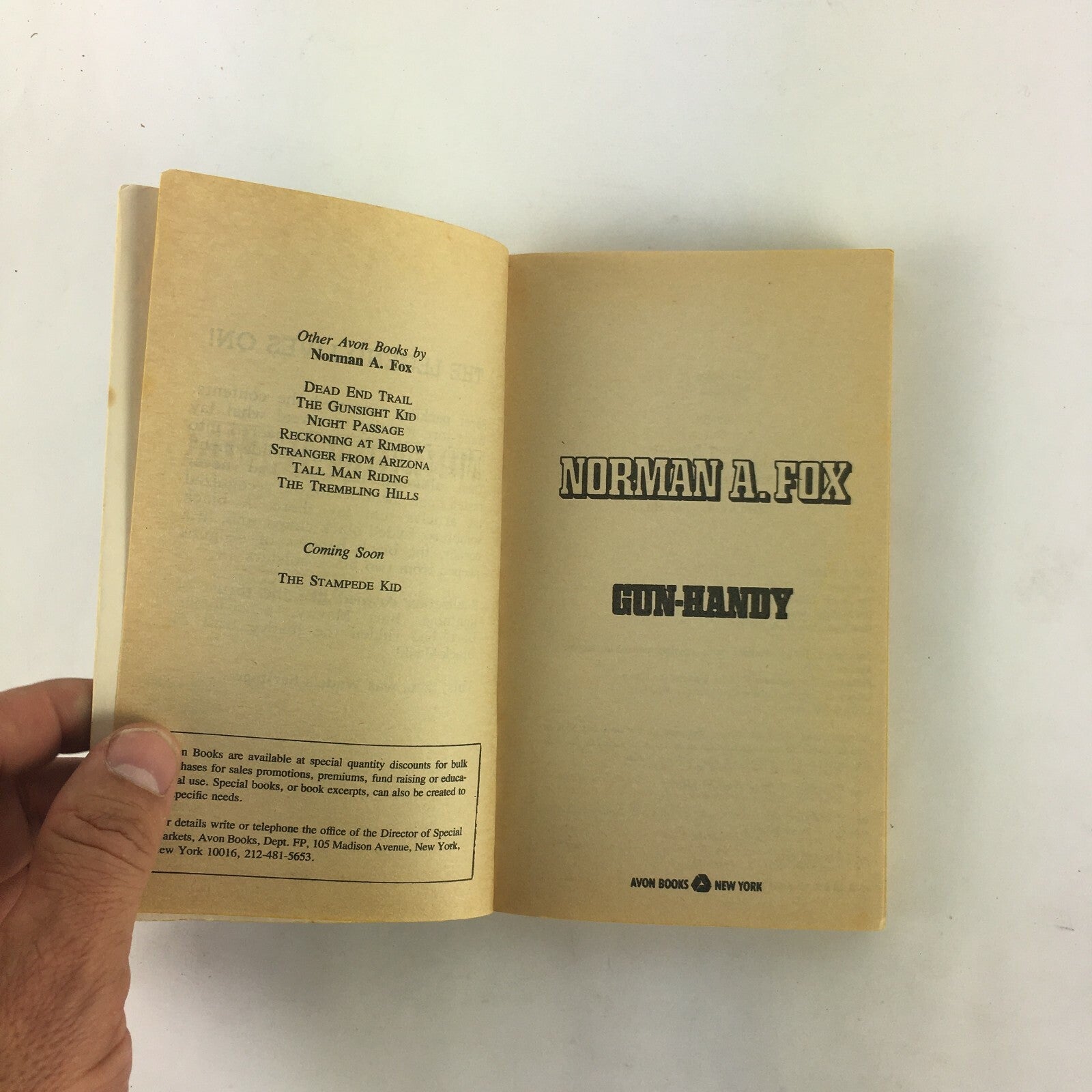 Norman A.Fox Gun-Handy From the Master Chronicler of the Old West