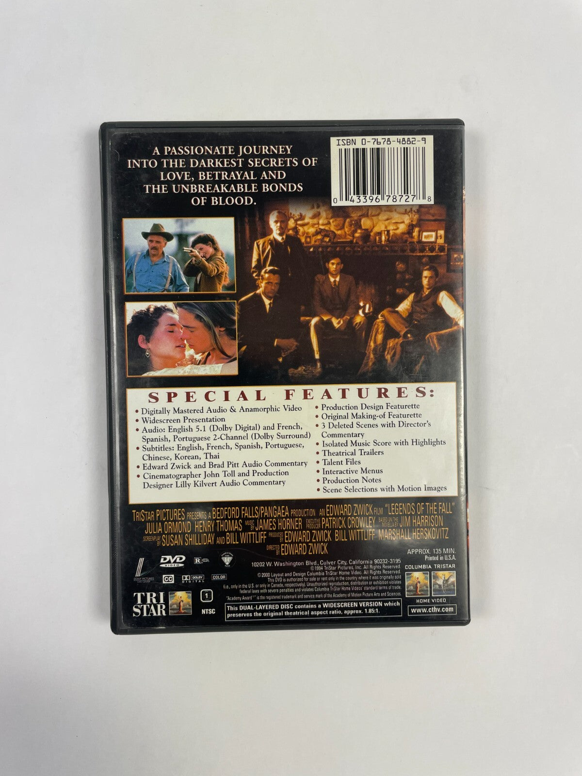 Legend of the Fall 1994 Academy Award Winner Cinematography DVD Movie