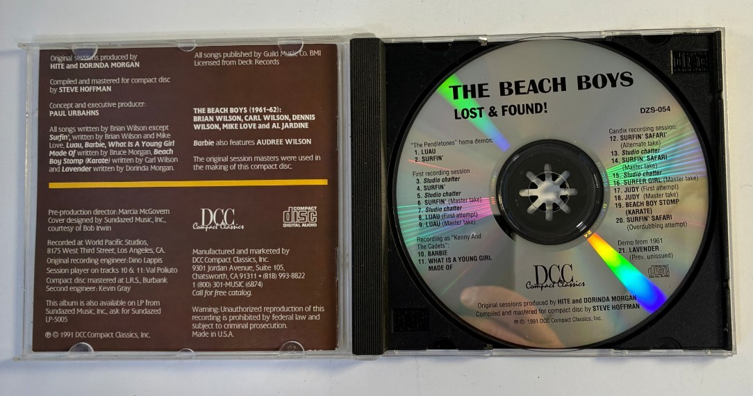 The Beach Boys - Lost & Found 1961-1962 CD DCC Compact Classic 1991 Album