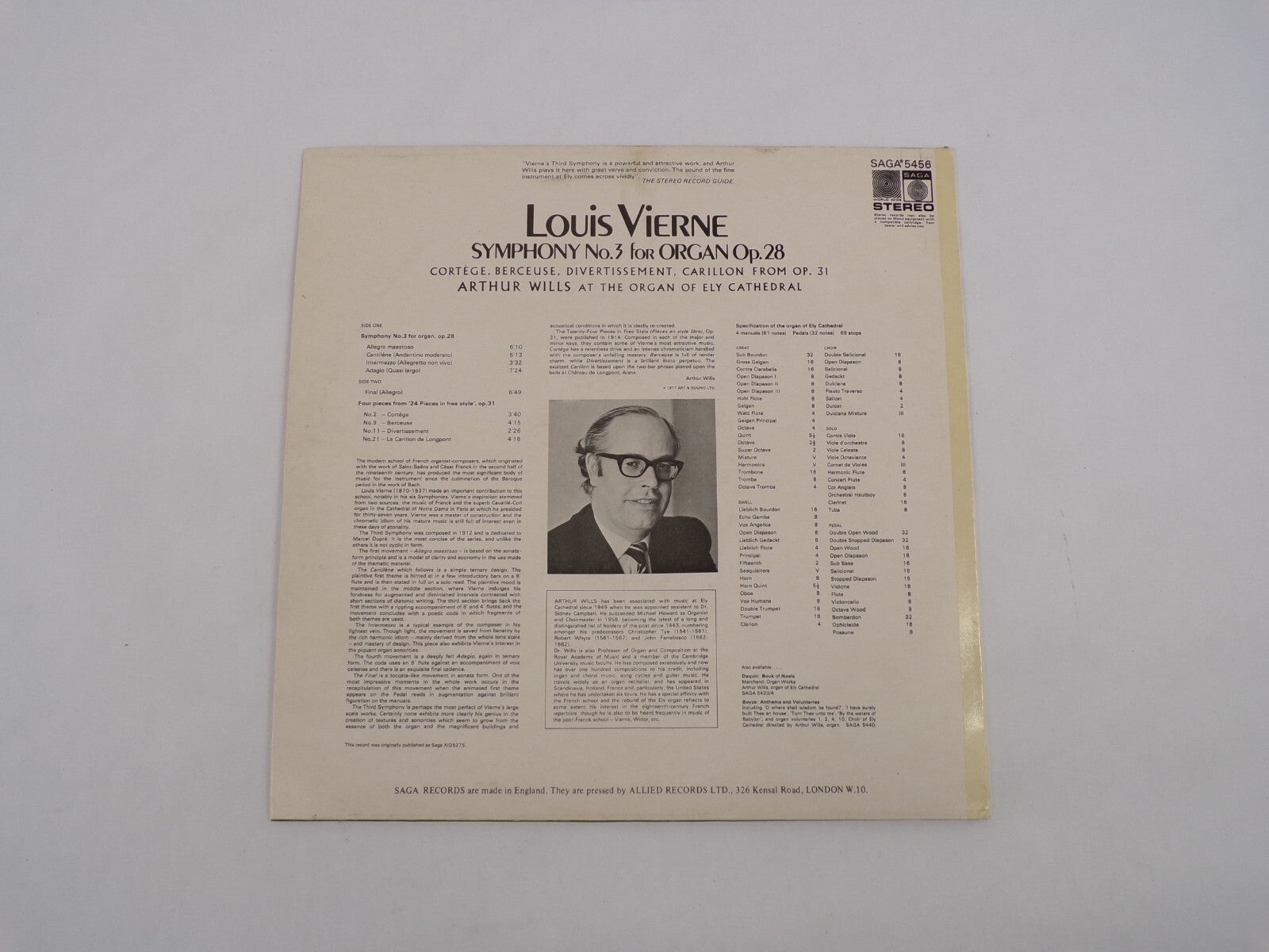 Louis Vierne Symphony No.3 Cortege, Berceuse, Divertissement, Carillon Arthur