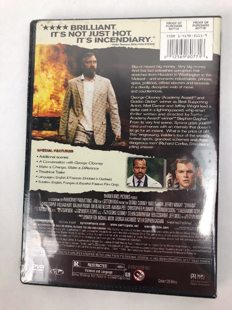 Syriana DVD Full Screen Edition COMPLETE George Clooney Matt Damon BIG OIL
