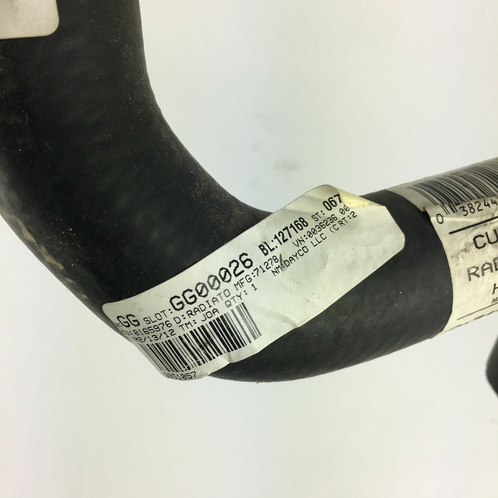 Dayco 71278 curved radiator hose genuine OEM replacement EPDM coolant hose for automotive cooling systems.