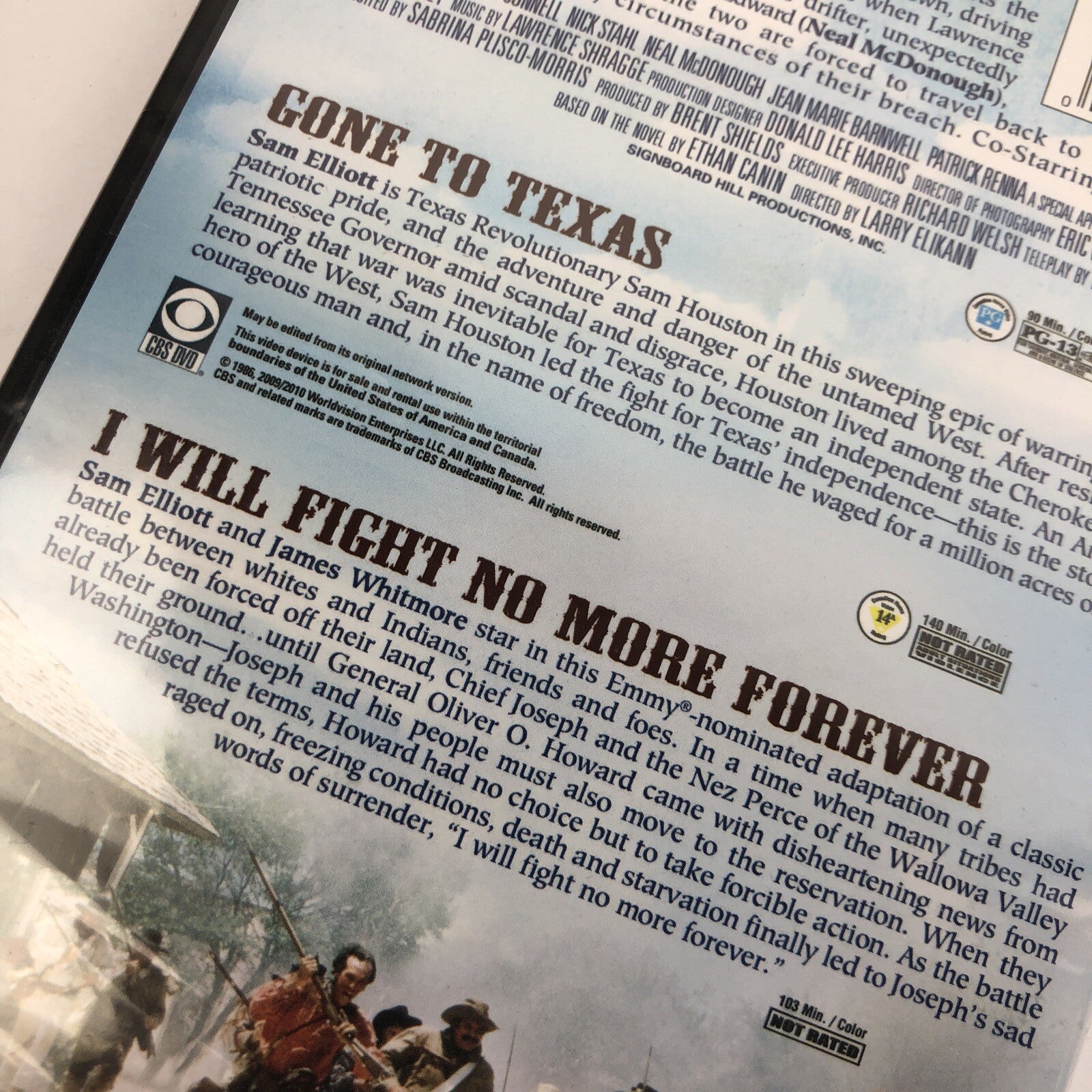 Sam Elliott Triple Feature DVD; Blue River/Gone to Texas/I Will Fight No More...
