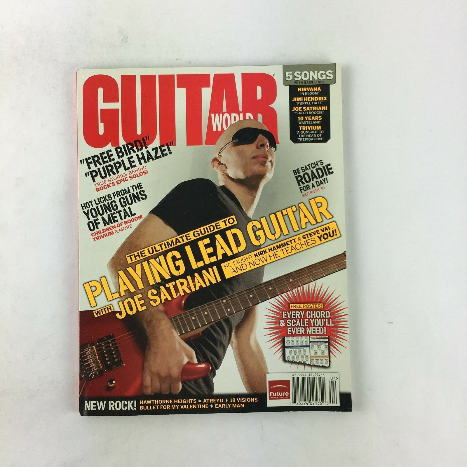 Guitar World Magazine Playing Lead Guitar Joe Satriani Kirk Hammett Steve Vai