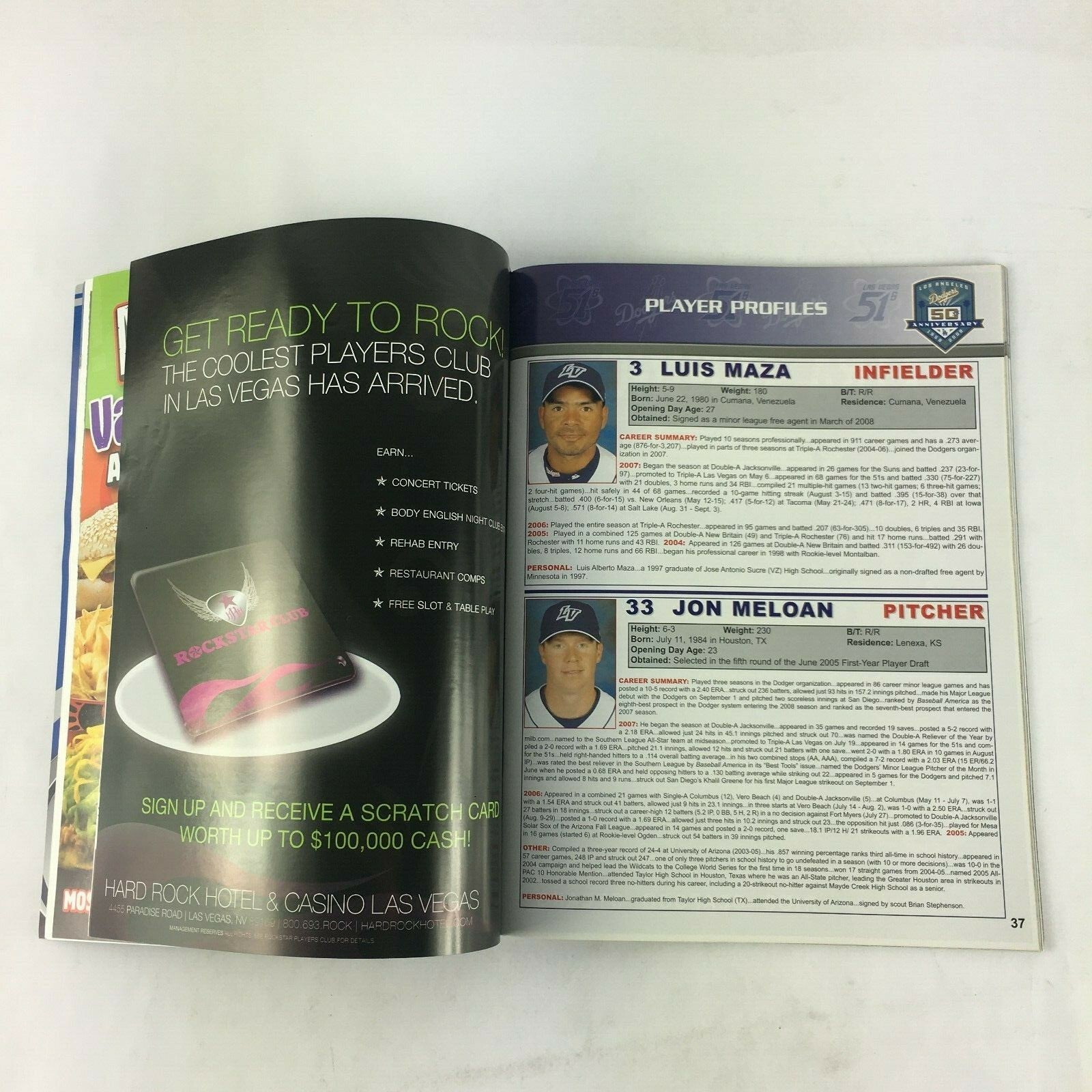 2008 Las Vegas 51s Pro Ball Magazine Souvenir Yearbook Dodgers