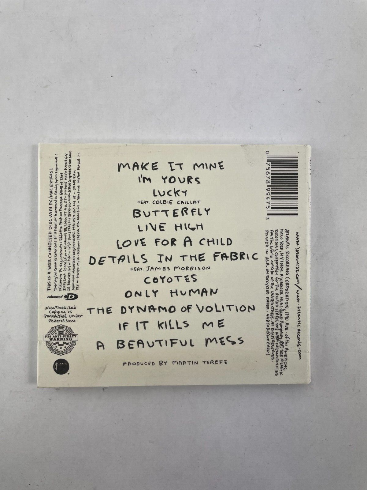 Jason Mraz We Sing We Dance We Steal Thing Fond of Hats Lucky Butterfly CD#73