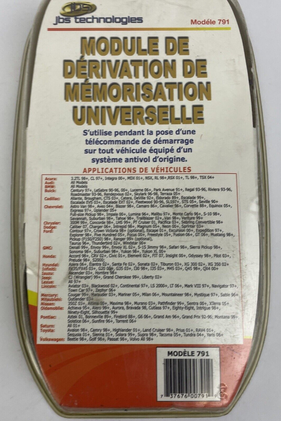 JBS Technologies Universal Learning Bypass Module Remote Start 791 NOS LOOK