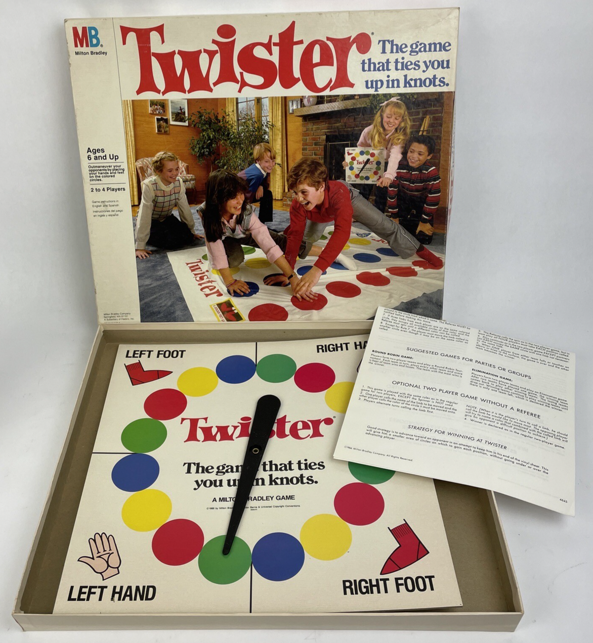 Vintage Twister Milton Bradley 4645 Game USA - 1986 Game that Ties You in Knots