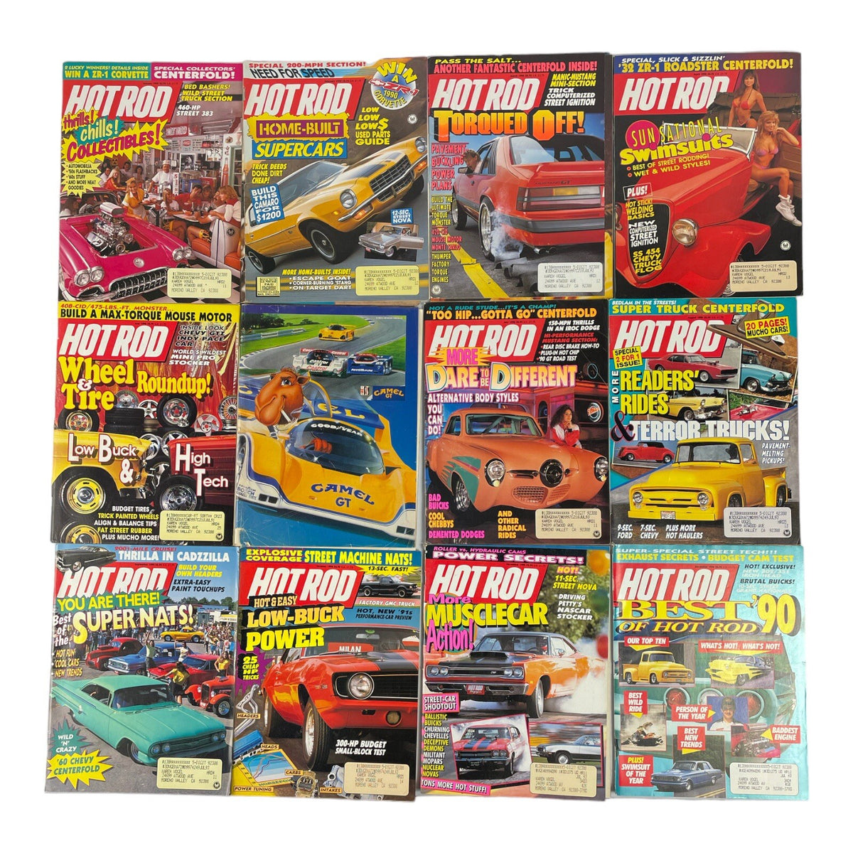 Lot of 12: VINTAGE HOT ROD MAGAZINES Complete Full Set 12 issues Jan to Dec 1990