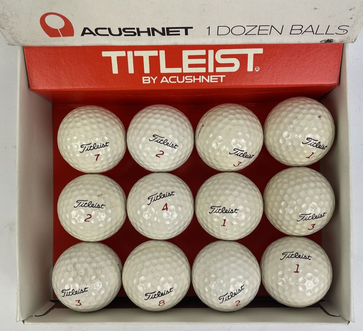 Titleist by Acushnet 1 Dozen Golf Balls Acushnet 12 x Balls W Original Box vntg