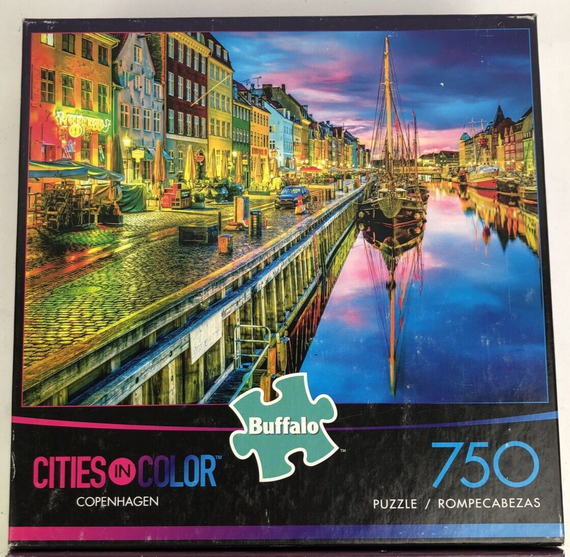 2 x Buffalo Games 750 PC Puzzles Majestic Castles + CITIES IN COLOR Copenhagen
