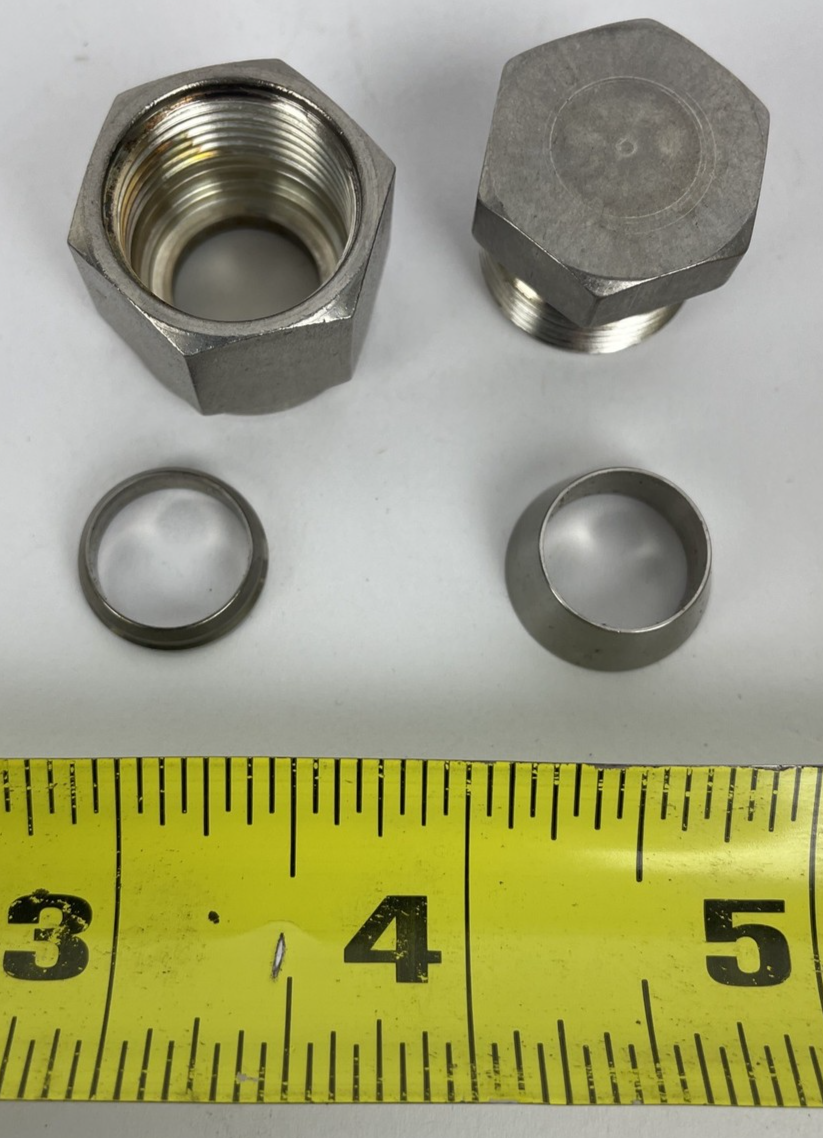 OEM Swagelock 1" Tube Cap - Double Ferrule 316 Stainless Steel Compression Tube