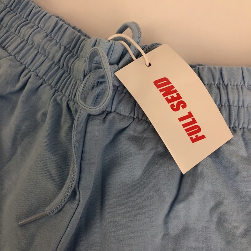 NWT Full Send Booty Shorts Baby Blue Size Small Daily Wear W Drawstring - LOOK