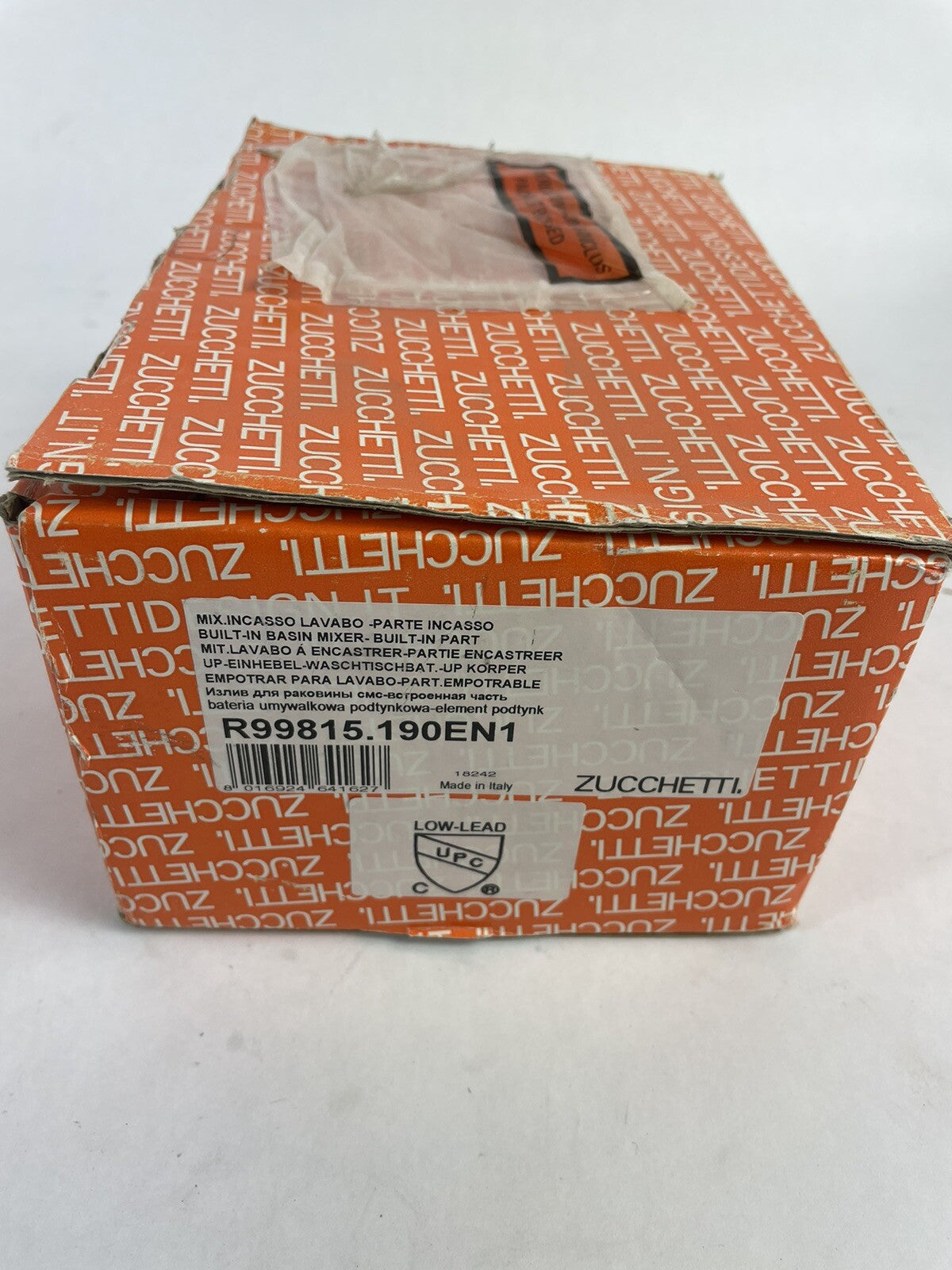 Zucchetti R99500.190E 3-hole rough in wall valve for basin mixer concealed installation