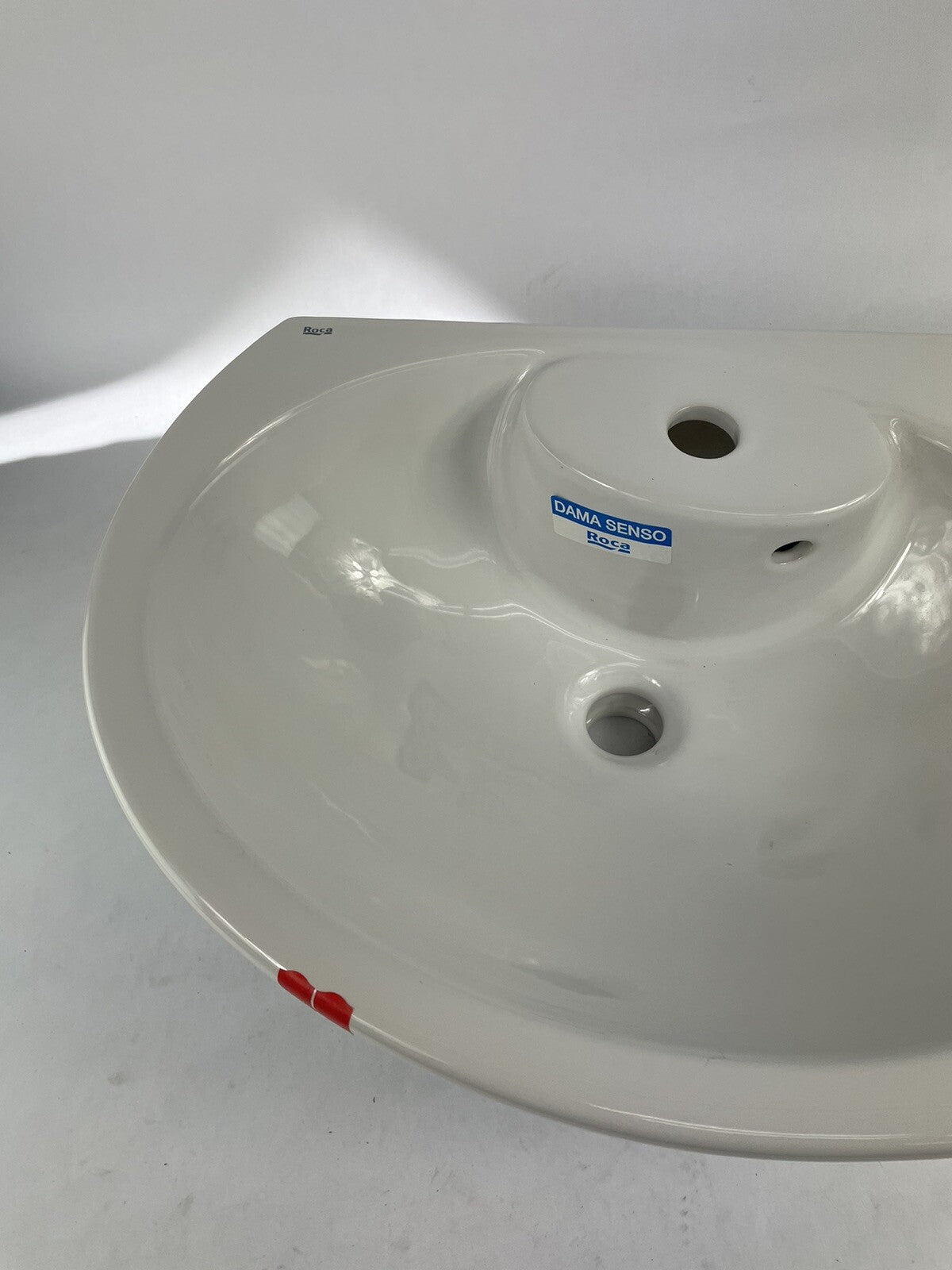 Roca DAMA SENSO-COMPACT Angular washbasin 27" x 17" White Porcelain vessel sink.