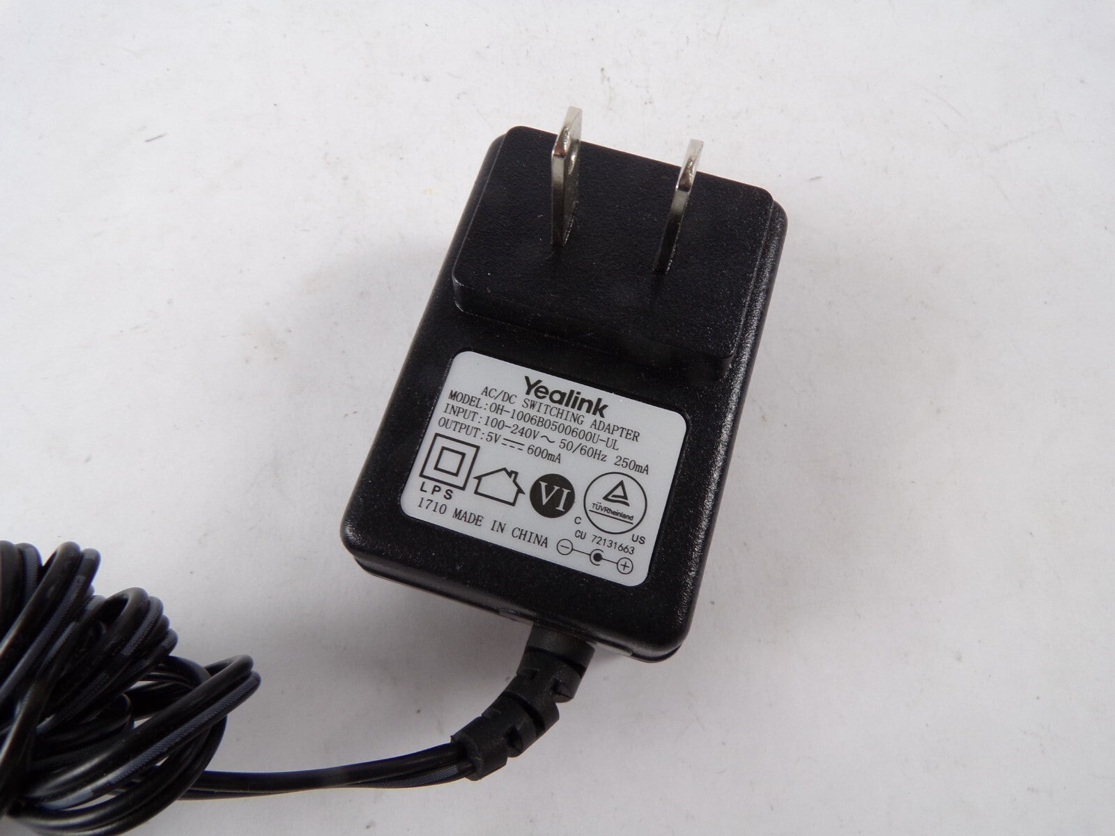 Genuine Yealink OH-1006B0500600U-UL Output 5 V 600mA Power Supply Adapter A43
