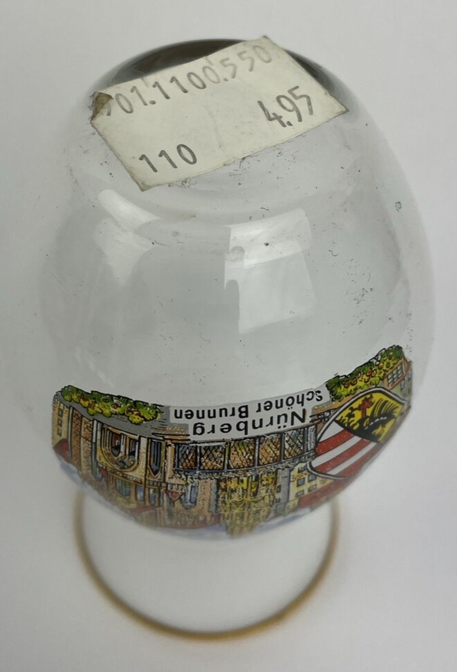 Vintage Nurnberg Schoner Brunnen Souvenir 5" 0.25L Glass German Vase