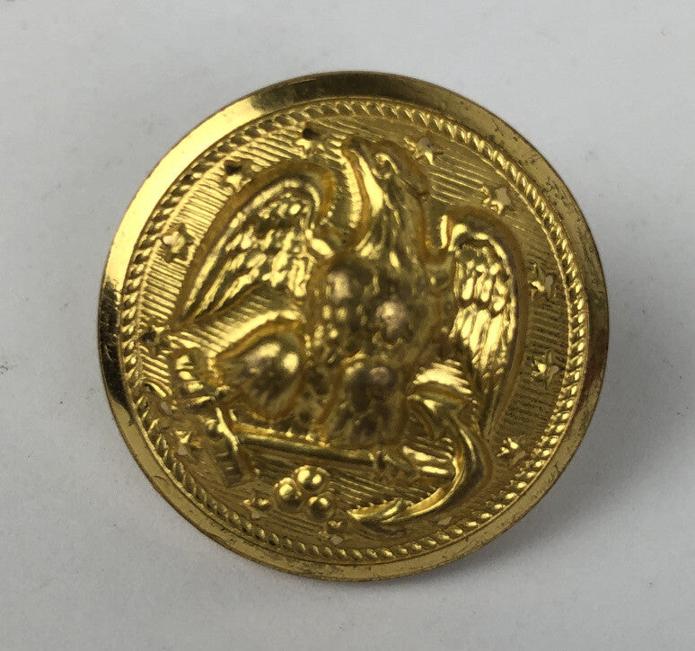Heavy Gold Washed US Military Uniform Button - Waterbury Button Co. Conn.