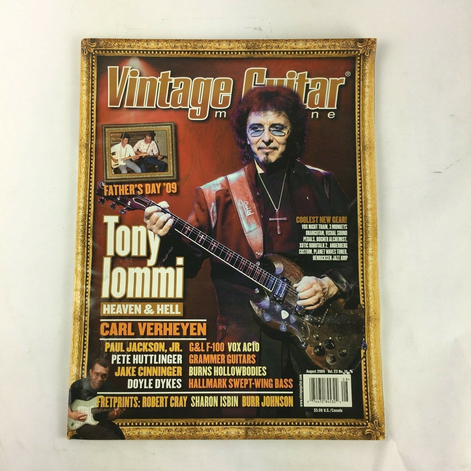 August 2009 Vintage Guitar Magazine Tony Iommi Carl Verheyen Paul Jackson