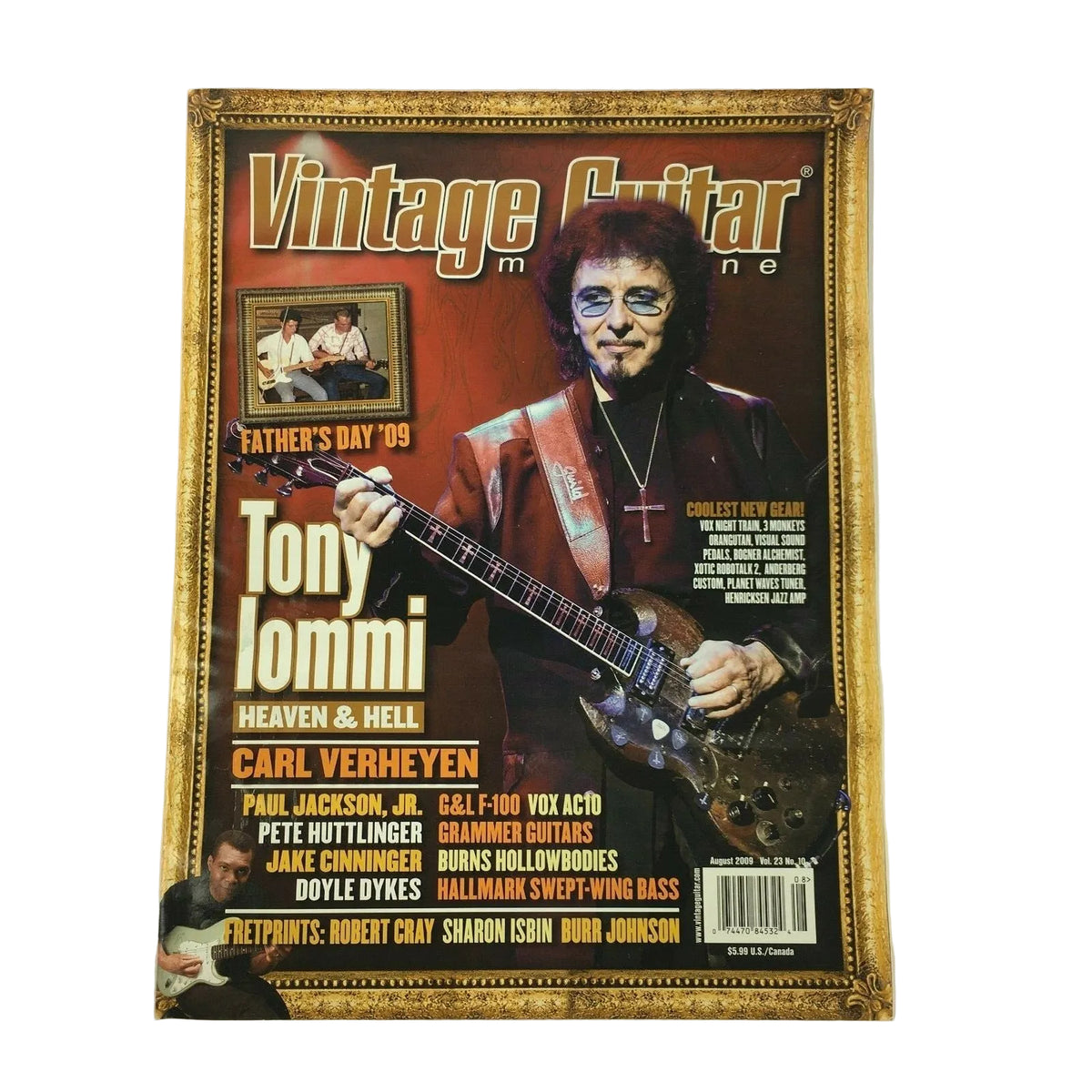 August 2009 Vintage Guitar Magazine Tony Iommi Carl Verheyen Paul Jackson