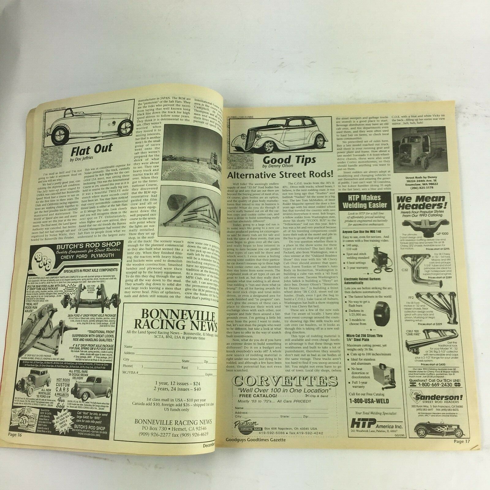 December 1995 Goodguys Goodtimes Gazette Magazine Pleasanton Street Rod Show