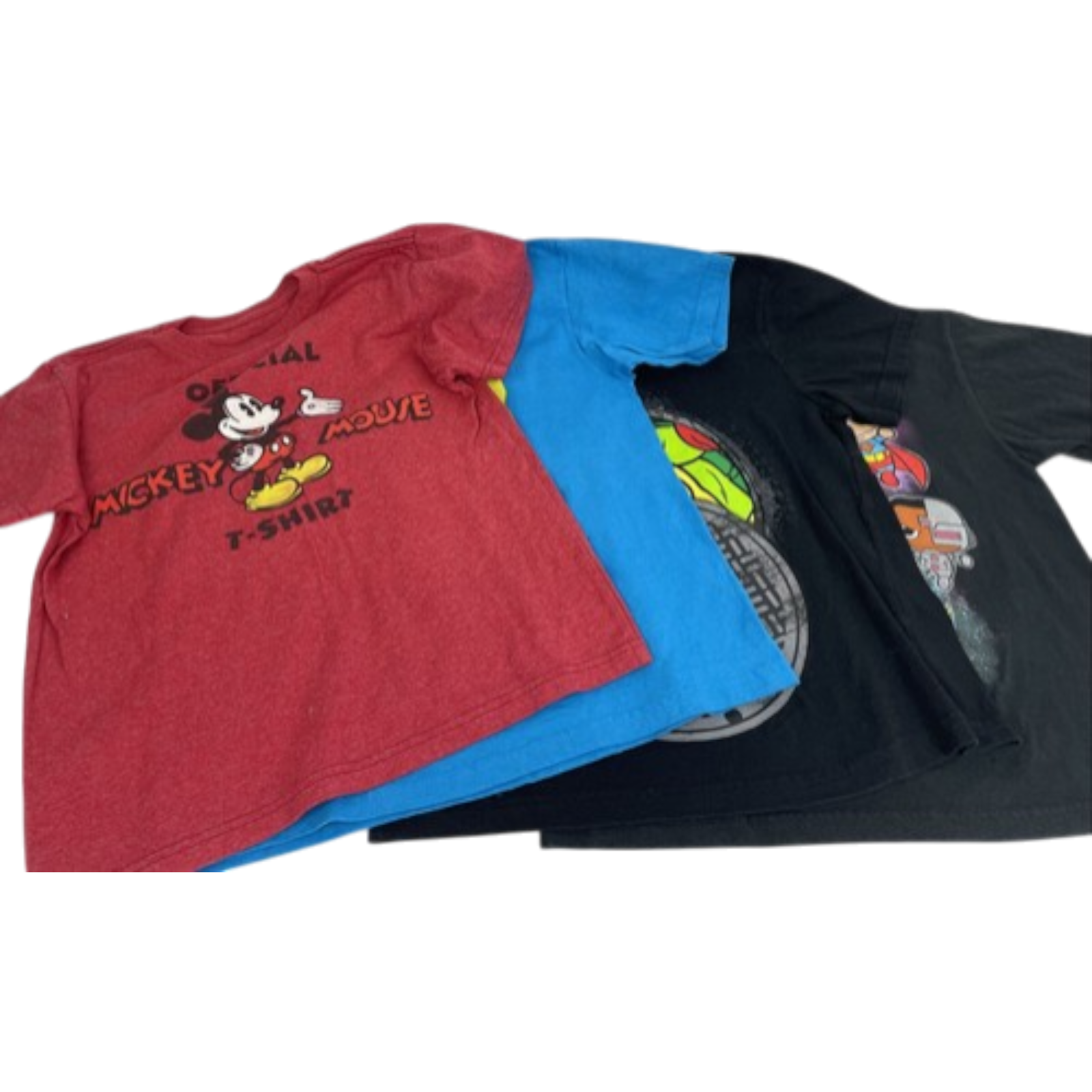 Lot of 4 Kid's Boy's T Shirts Size L7 Disney TMNT Sponge Bob DC Batman Superman