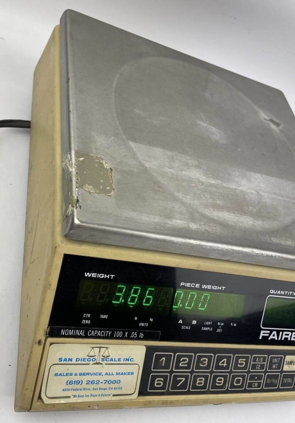 Fairbanks Electronic Counting Scale Model 45-7015 Nominal Capacity 100 x .05 lbs