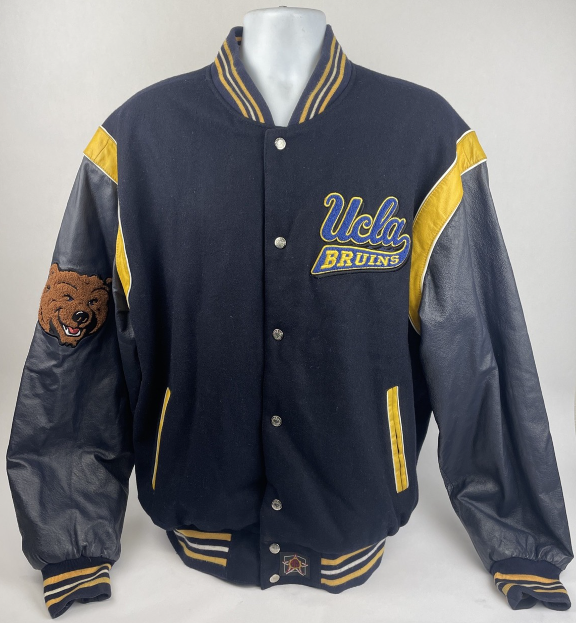 VTG 90's UCLA Bruins Wool Leather Letterman Varsity Jacket Large Reversible VGC