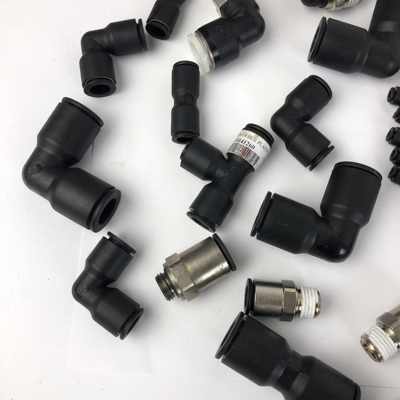 Lot of approx. 50 NOS Legris Assorted Tube Press Fittings Stainless / Plastic