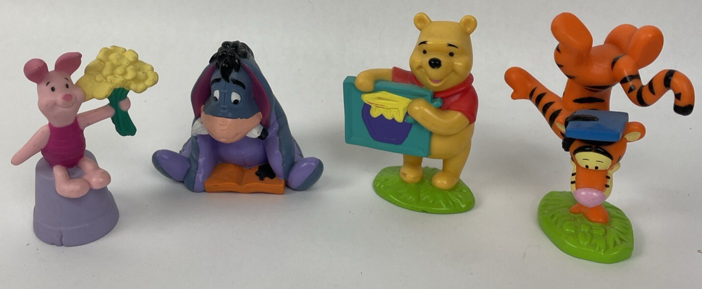 Winnie The Pooh Mini Small Figures Piglet, Tigger, Eeyore Lot Of 4 Topper