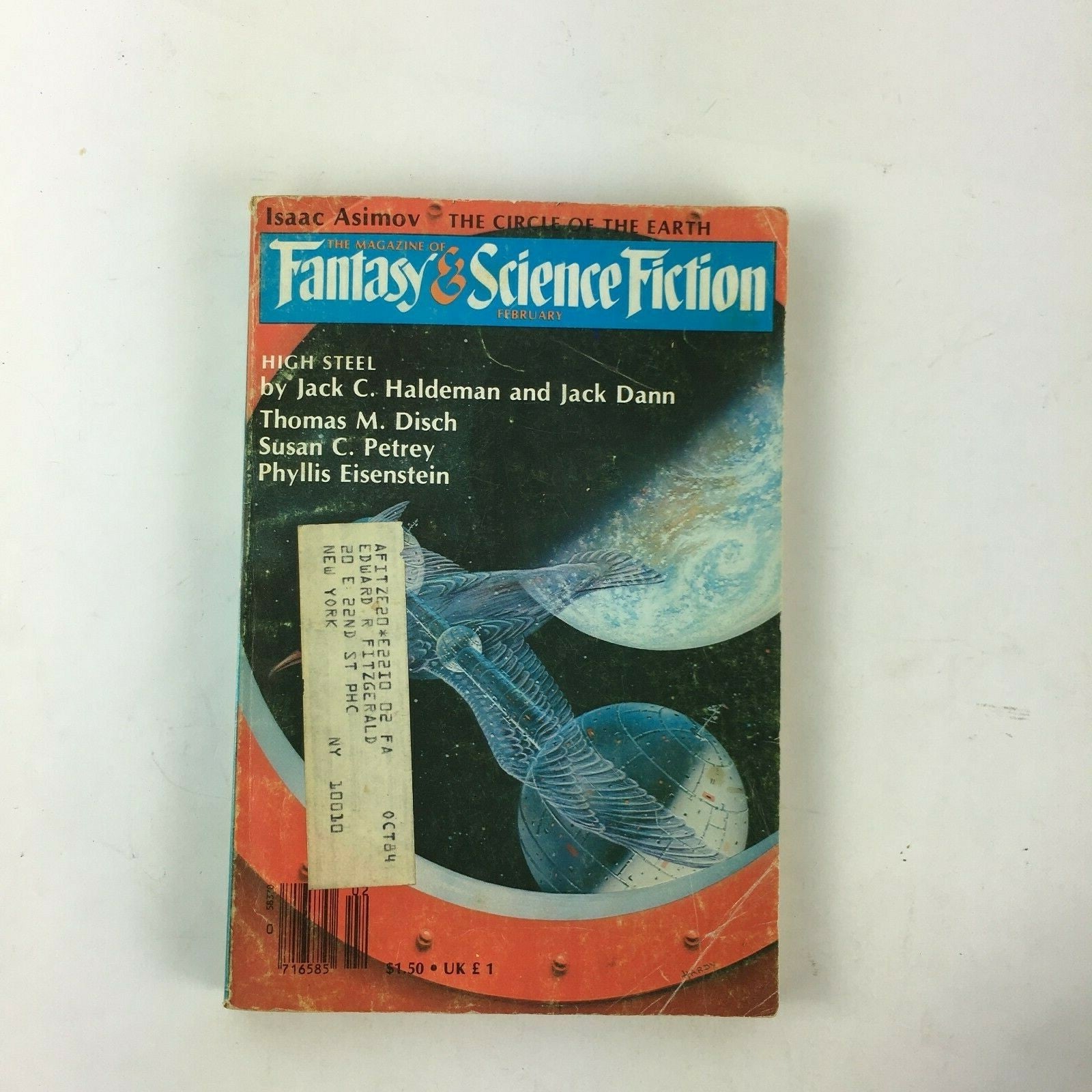 February Fantasy & Science Fiction Magazine Highsteel by Jack C.Haldeman Phyllis