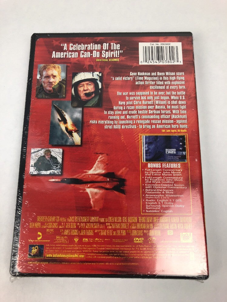 (DVD, 2002, Widescreen)Behind Enemy Lines Owen Wilson, Mint - Fast Shipping
