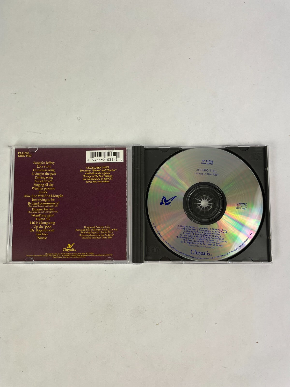 Jethro Tull Living In The Past CD #4