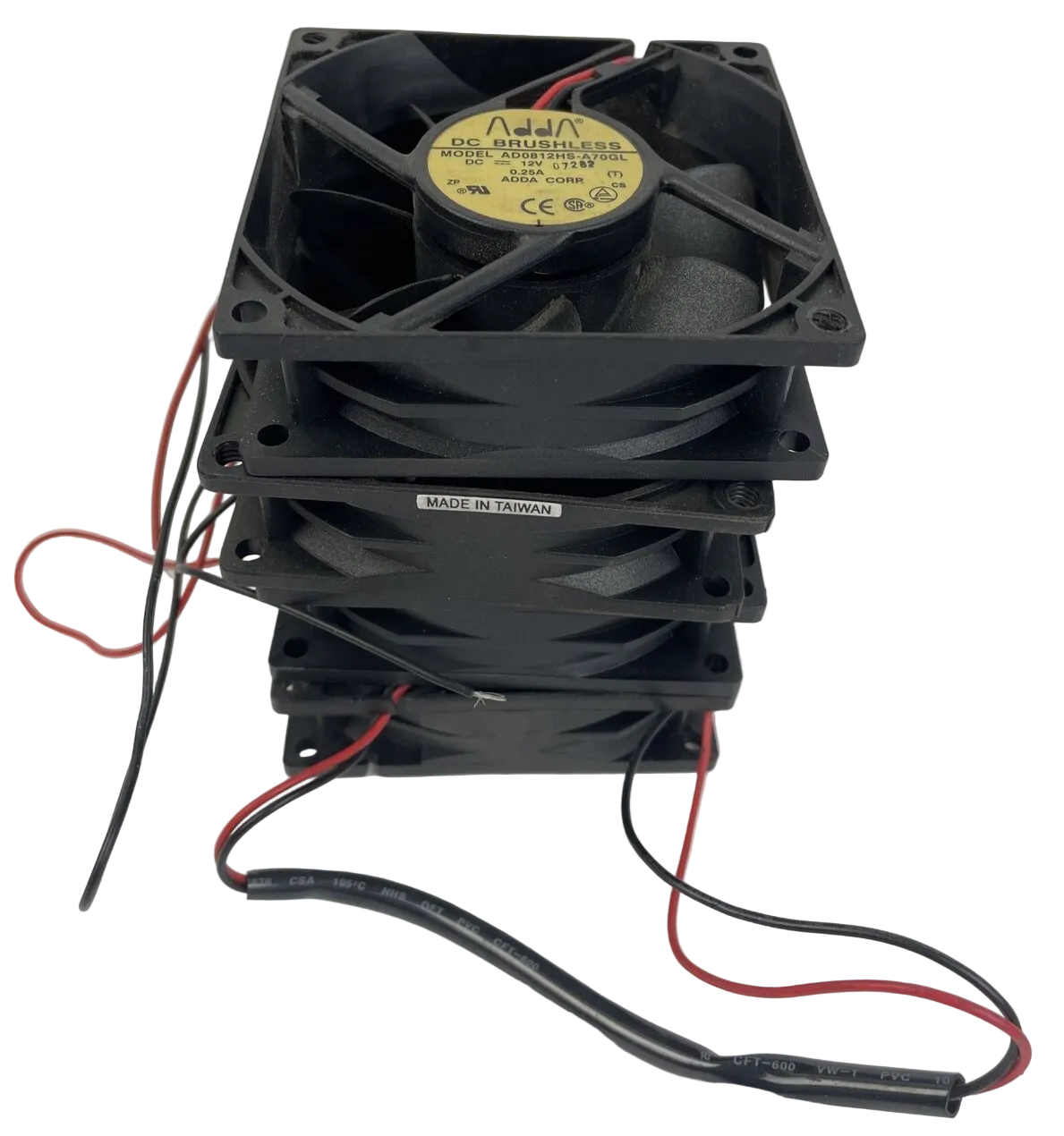 4 Adda AD0812HS-A70GL 12V DC 0.25A brushless tubeaxial fans NOS