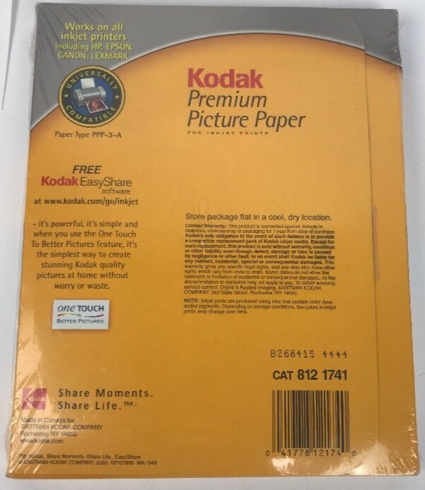 2 x Kodak Premium Picture Paper High Gloss 150 Sheets Ink Jet Printer Memories