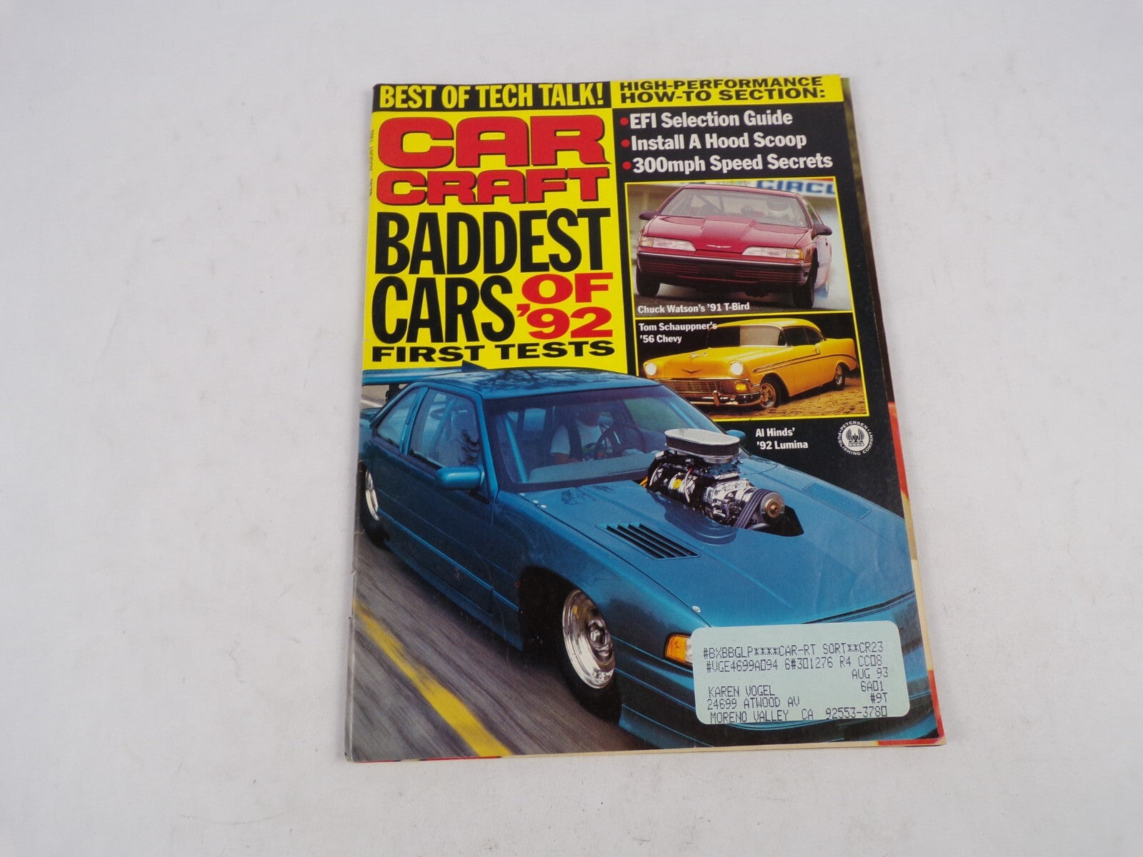 August 1992 Car Craft Baddest Cars O '92 First Tests High-Performance How-To Sec