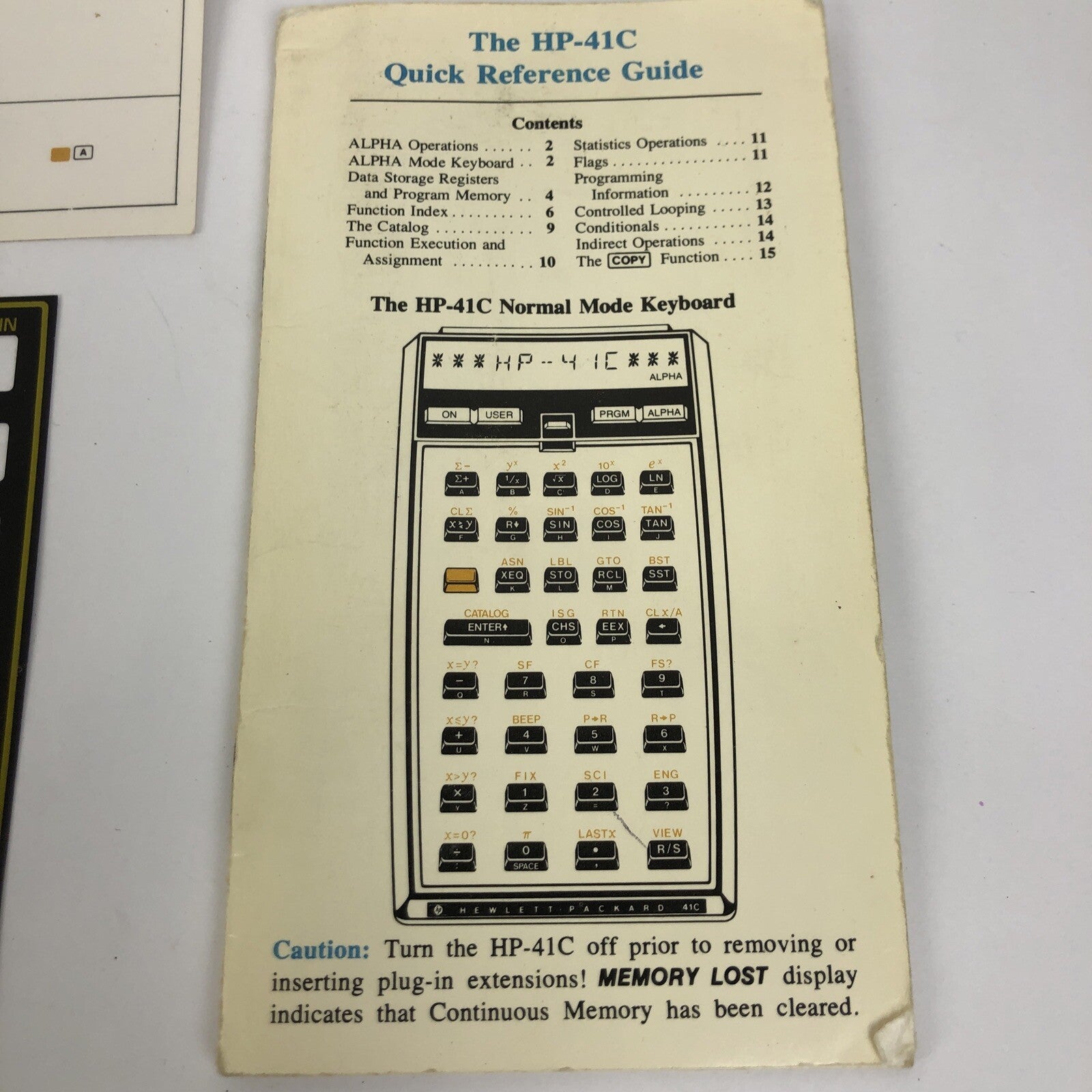 Vtg Hewlett Packard Calculator Memory Module HP 82106A HP 00041-15003 Reference