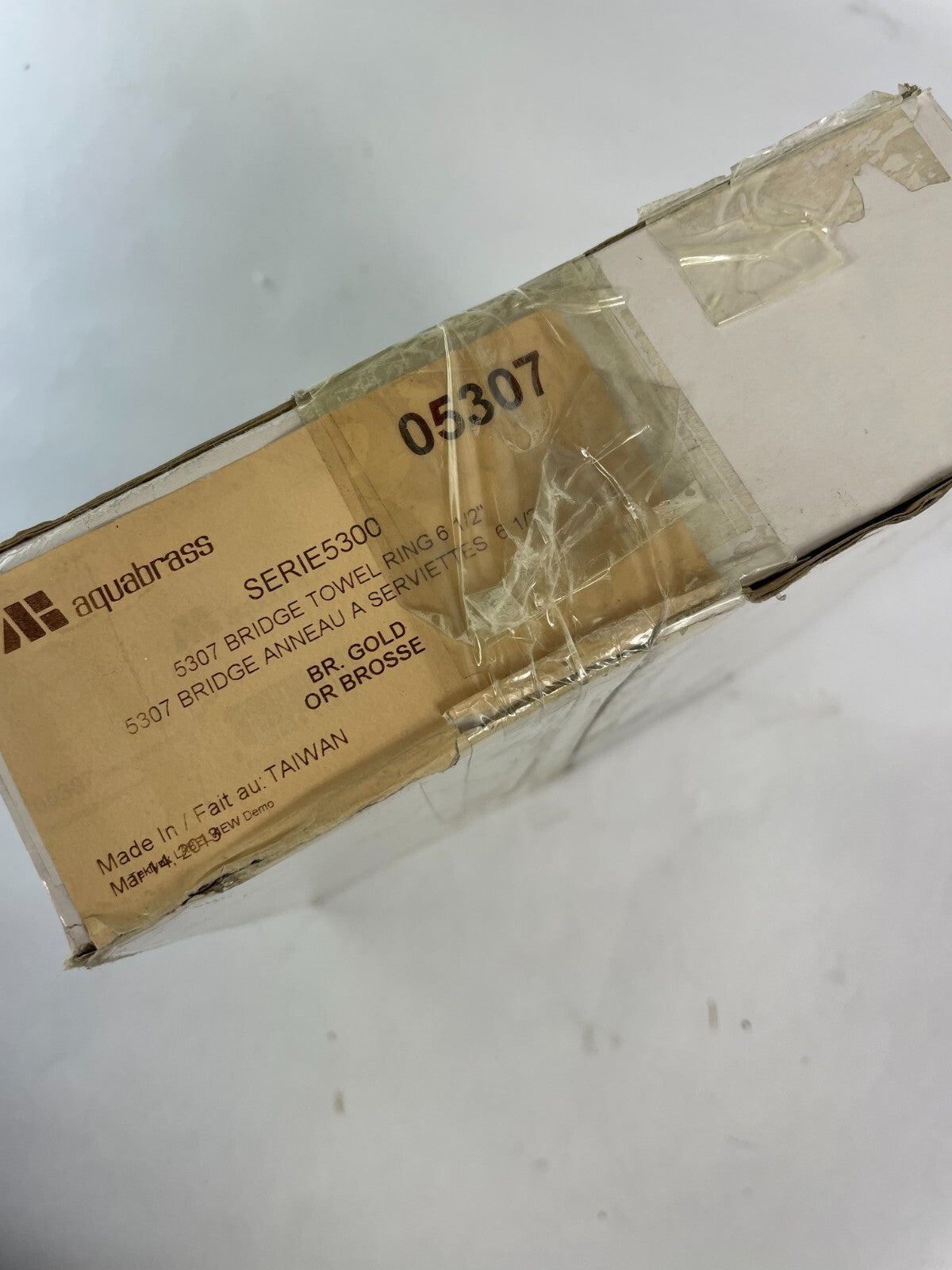Aquabrass Serie5300 5307 Bridge Towel Ring 6 1/2" Brass Gold
