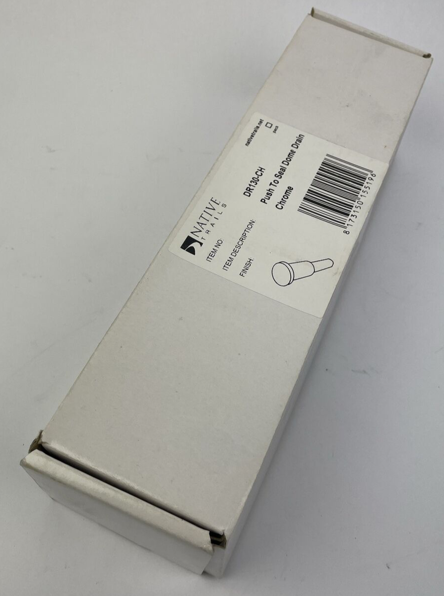 OEM Native Trails Plumbing DR130 1.5 Inch Push To Seal Dome Drain Chrome Finish
