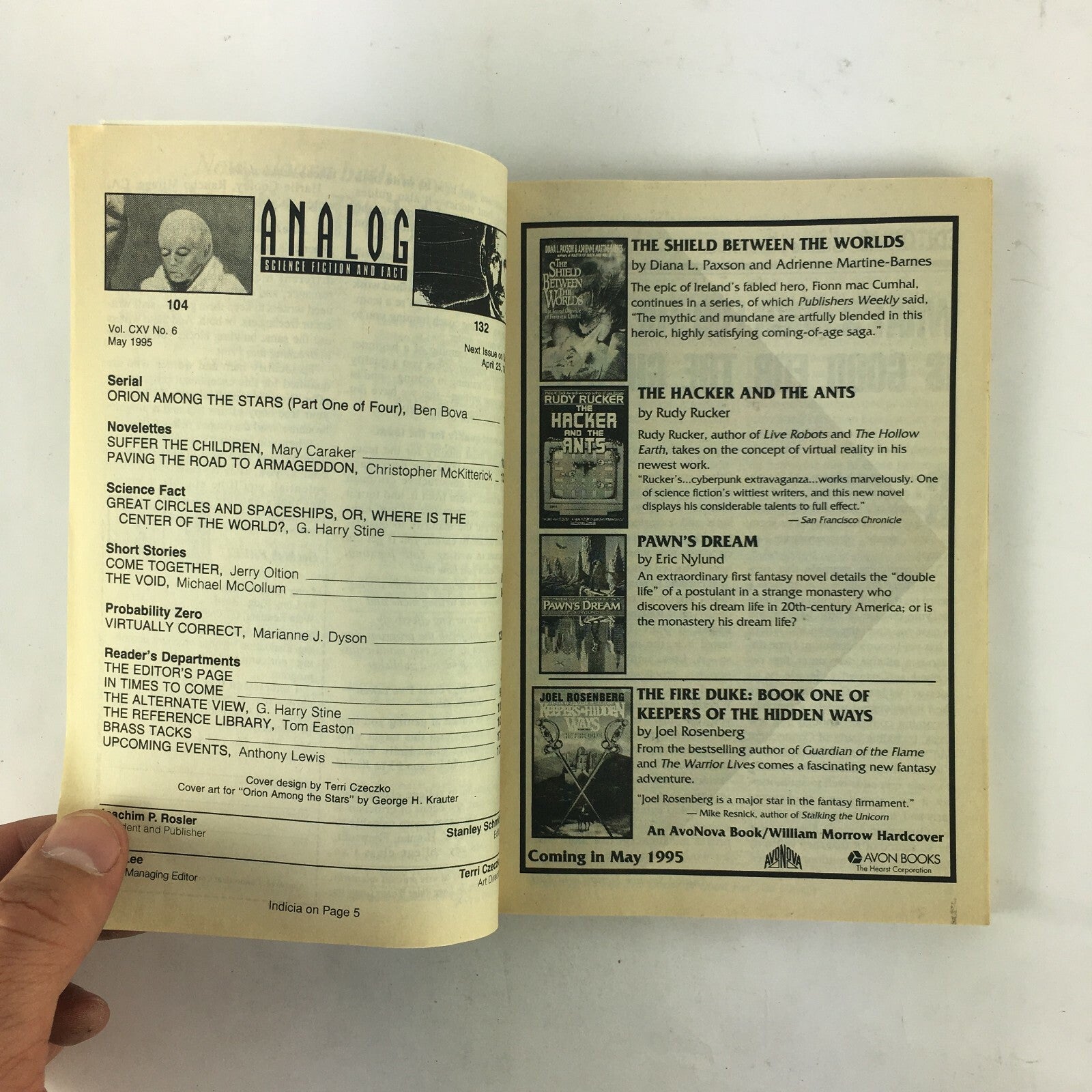 May 1995 Analog ScienceFiction Fact Magazine Orion Among The Stars by Ben Bova