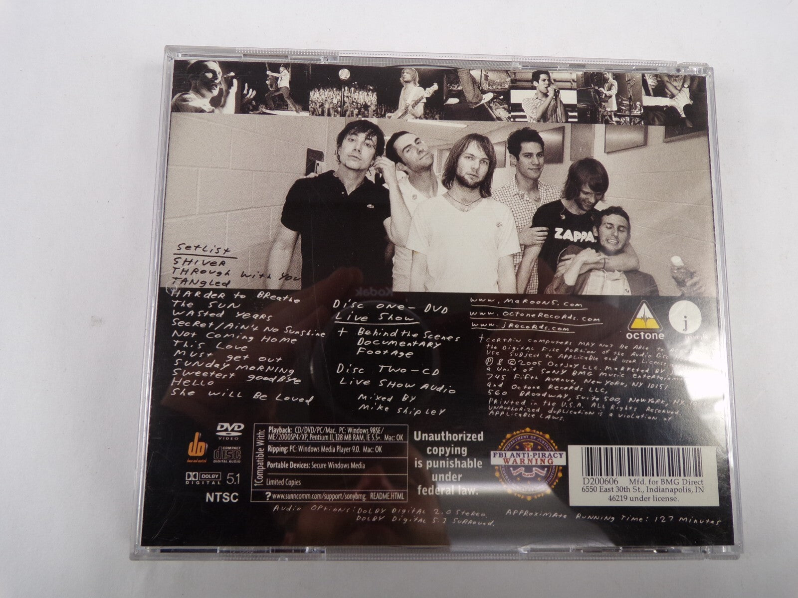 Maroon 5 Live Friday The 13th Setlist Shiver Through With You Tangled CD#59