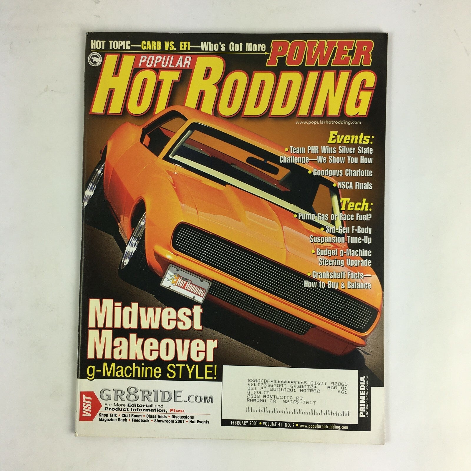 February 2001 Hot Rodding Magazine Midwest Makeover g-Machine Style! NSCA Finals