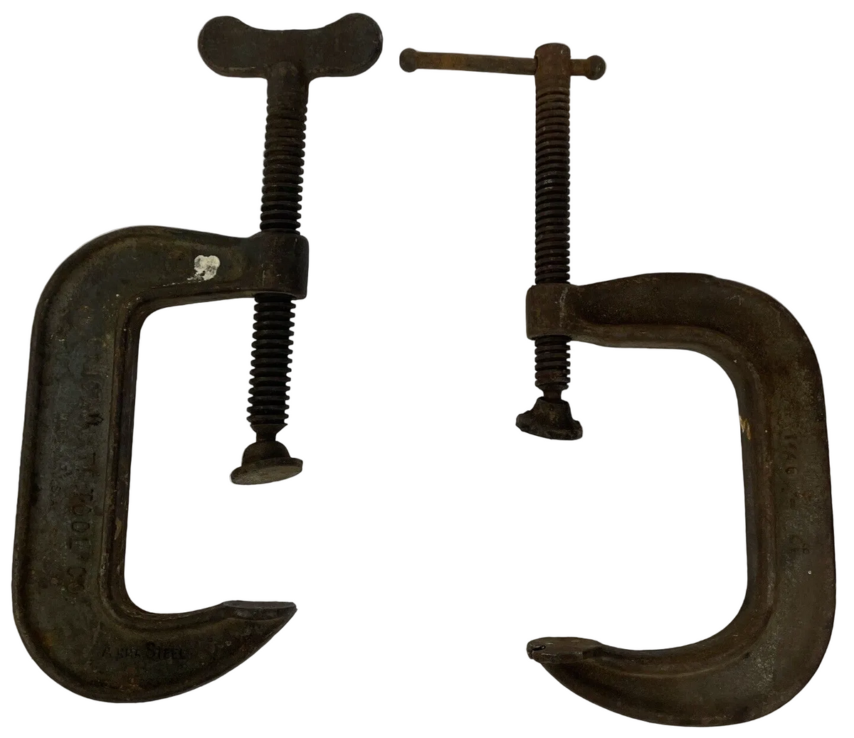 2 x Vintage 4" Chicago 4140 / Standard No. 540 C Clamp Welding Woodworking Tool