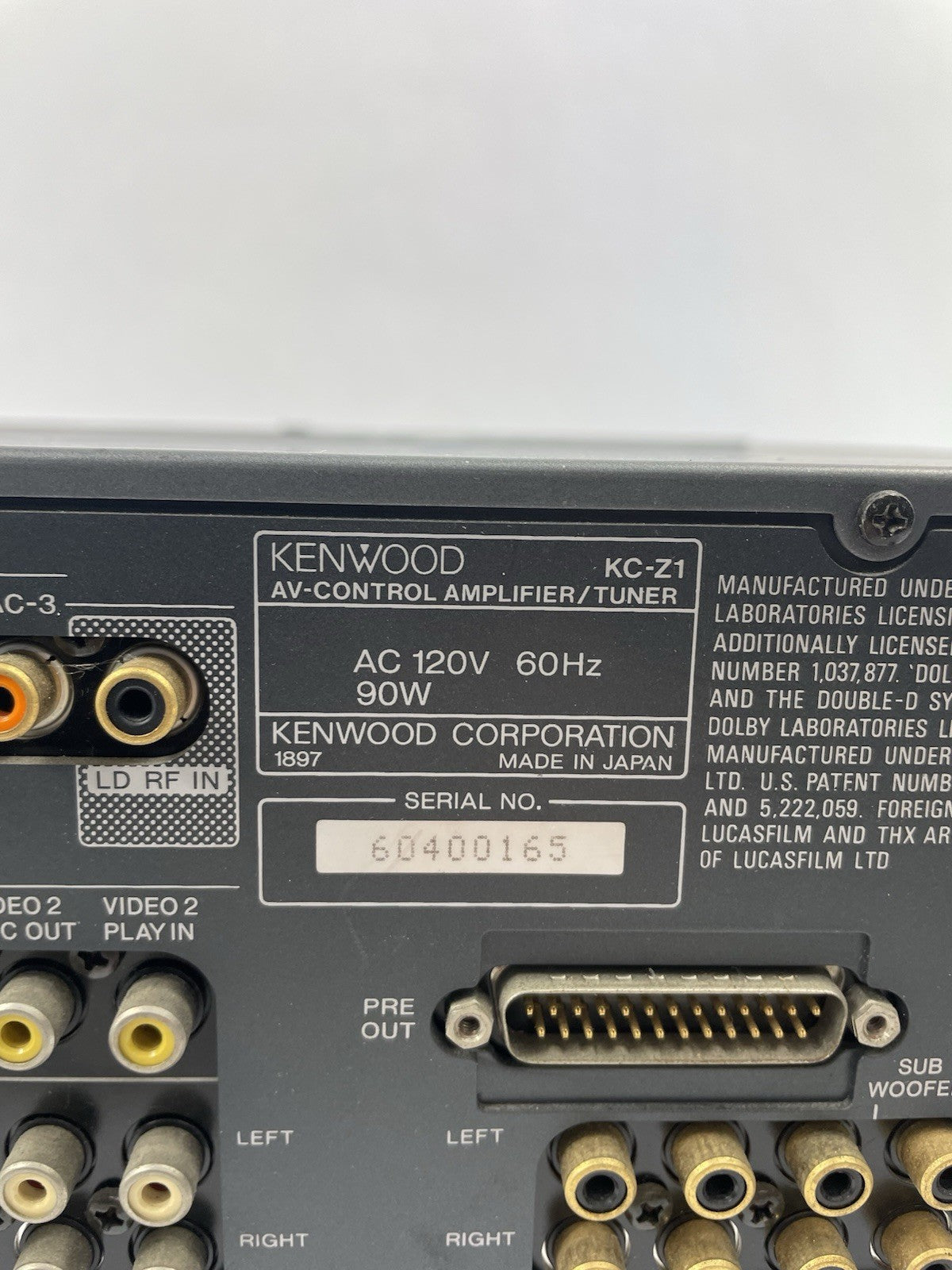 Kenwood KC-Z1 AV Control Pre-Amplifier Tuner - No Remote