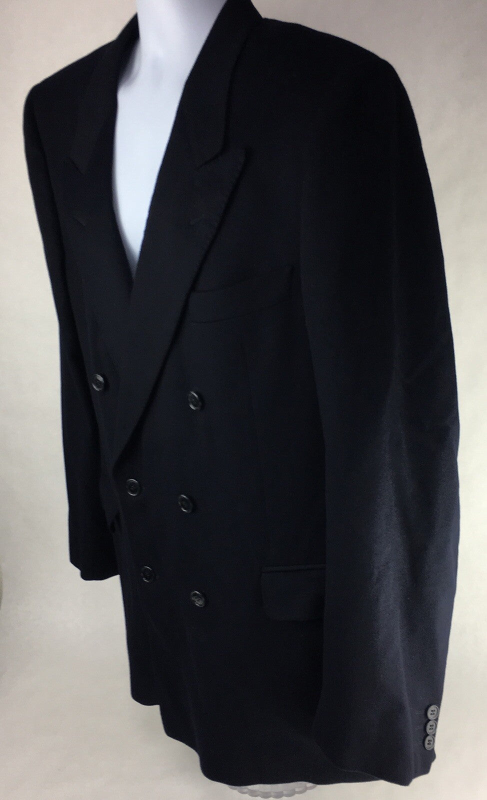 LORO PIANA Navy Blue 100% CASHMERE Blazer Sport Coat Jacket EU 58 Vintage