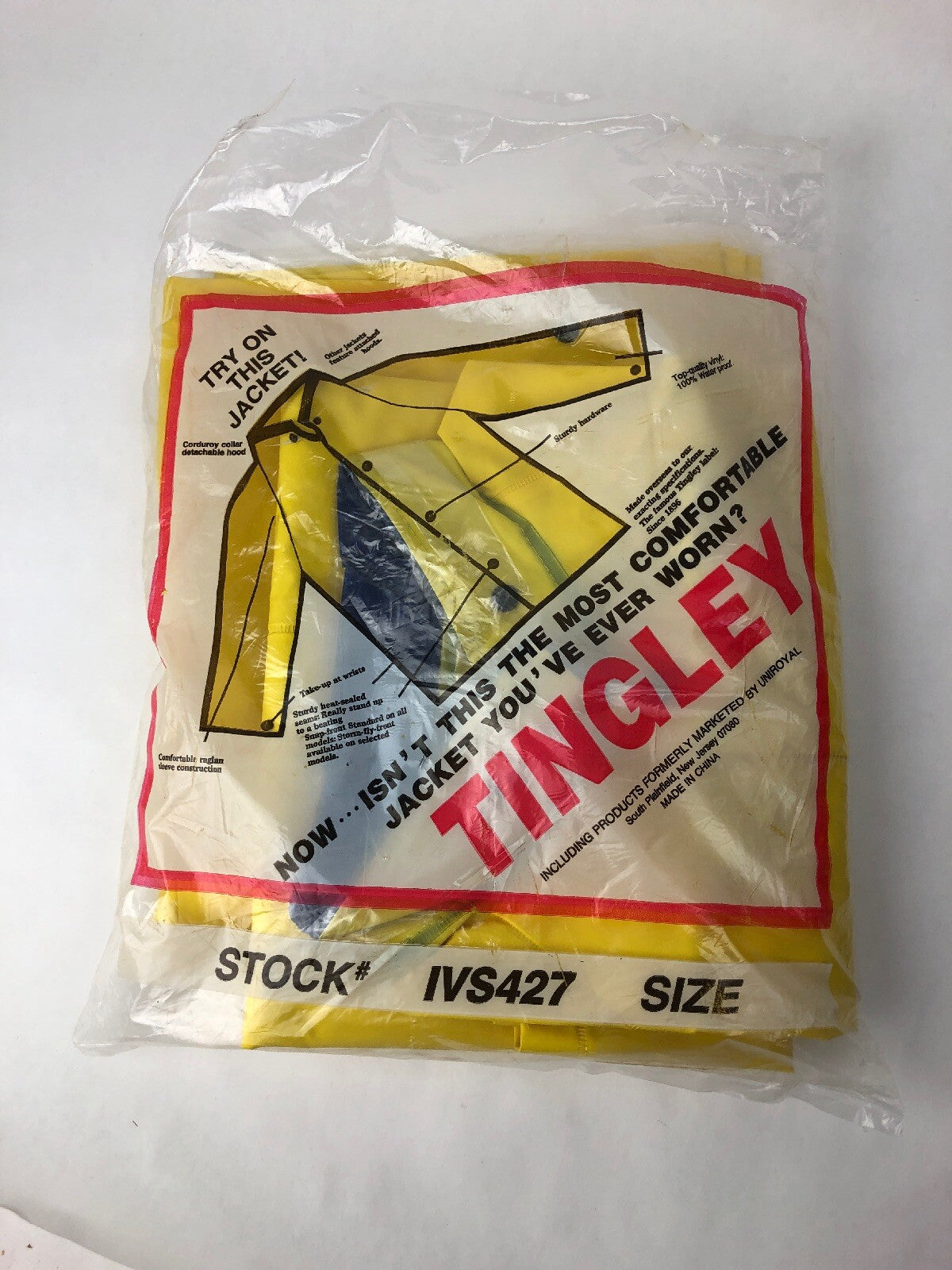 TINGLEY IVS427 Heavy Duty quality vinyl 100% waterproof 2pc SUIT Cord Collar