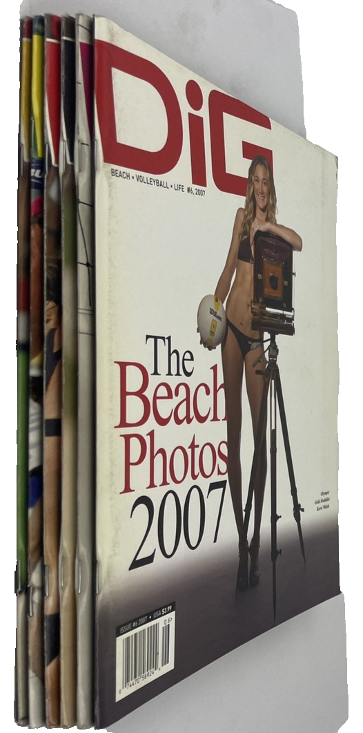 Lot Of 6 x 2007 " DiG " Beach Volleyball Life Magazine #1 - #6 Photo Issue