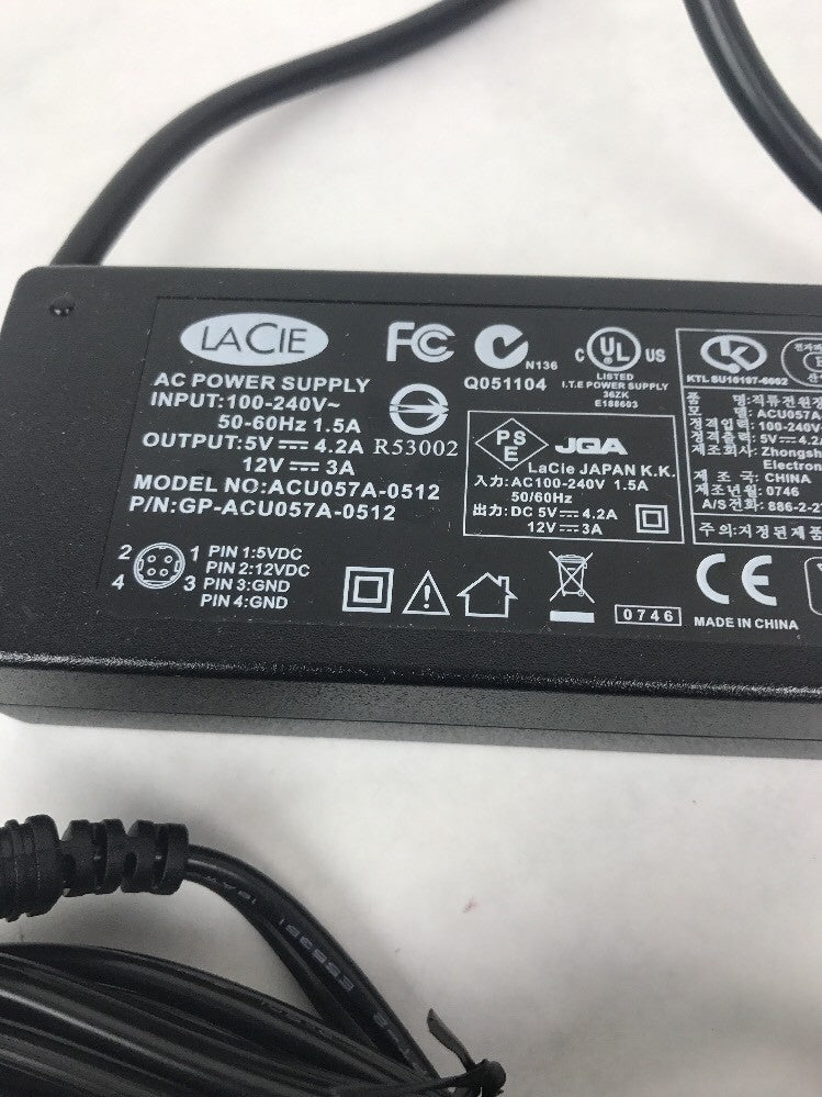 Netzteil Lacie D2 ACU057A-0512 AC Adapter 5V 4.2A 12V 3A 4 Pin Lacie Original